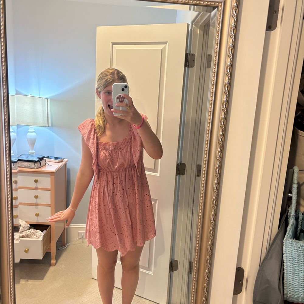 Mustard Seed Pink Ruffled Sleeveless Dress